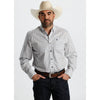 Starr Mens Printed Button Down Long Sleeve Shirt White - SWPTBLS-406