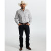 Starr Mens Printed Button Down Long Sleeve Shirt White - SWPTBLS-406