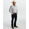 Starr Mens Printed Button Down Long Sleeve Shirt White - SWPTBLS-406