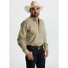 Starr Mens Printed Button Down Long Sleeve Shirt Yellow/Green Geo - SWPTBLS-401