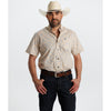 Starr Mens Printed Button Down Short Sleeve Shirt Cream Paisley - SWPTBSS-403
