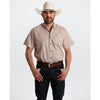 Starr Mens Printed Button Down Short Sleeve Shirt Light Brown Geo - SWPTBSS-407