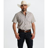 Starr Mens Printed Button Down Short Sleeve Shirt White/Beige Aztec - SWPTBSS-404