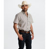 Starr Mens Printed Button Down Short Sleeve Shirt White/Beige Aztec - SWPTBSS-404
