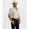 Starr Mens Printed Button Down Short Sleeve Shirt White/Blue Geo - SWPTBSS-400