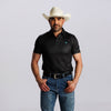 Starr Mens Printed Short Sleeve Polo Shirt Black - SWPRTPSS2501