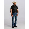 Starr Mens Printed Short Sleeve Polo Shirt Black - SWPRTPSS2501