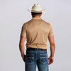 Starr Mens Printed Short Sleeve Polo Shirt Brown - SWPRTPSS2799