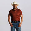 Starr Mens Printed Short Sleeve Polo Shirt Burgundy - SWPRTPSS2555