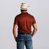 Starr Mens Printed Short Sleeve Polo Shirt Burgundy - SWPRTPSS2555
