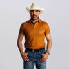 Starr Mens Printed Short Sleeve Polo Shirt Caramel - SWPRTPSS1002
