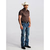 Starr Mens Printed Short Sleeve Polo Shirt Dark Brown - SWPRTPSS2188