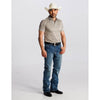 Starr Mens Printed Short Sleeve Polo Shirt Grey/Brown - SWPRTPSS2144
