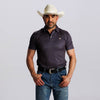 Starr Mens Printed Short Sleeve Polo Shirt Khaki/Navy - SWPRTPSS2290