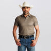 Starr Mens Printed Short Sleeve Polo Shirt Khaki - SWPRTPSS2165
