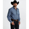 Starr Mens Printed Square Snap Long Sleeve Shirt Blue/Brown Geo - SWPTSLS-402