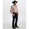 Starr Mens Printed Square Snap Long Sleeve Shirt Light Brown Geo - SWPTSLS-407