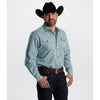 Starr Mens Printed Square Snap Long Sleeve Shirt Teal Geo - SWPTSLS-409
