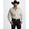 Starr Mens Printed Square Snap Long Sleeve Shirt White/Blue Geo - SWPTSLS-400