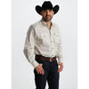 Starr Mens Printed Square Snap Long Sleeve Shirt White/Blue Geo - SWPTSLS-400