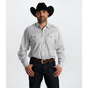 Starr Mens Printed Square Snap Long Sleeve Shirt White - SWPTSLS-406