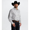 Starr Mens Printed Square Snap Long Sleeve Shirt White - SWPTSLS-406