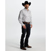 Starr Mens Printed Square Snap Long Sleeve Shirt White - SWPTSLS-406