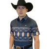 Starr Mens Short Sleeve Printed Polo Black Aztec - SWPRTPSS2505