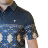 Starr Mens Short Sleeve Printed Polo Black Aztec - SWPRTPSS2505