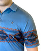 Starr Mens Short Sleeve Printed Polo Blue Aztec Stripe - SWPRTPSS2174