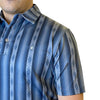 Starr Mens Short Sleeve Printed Polo Blue Striped Aztec - SWPRTPSS2425