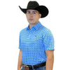 Starr Mens Short Sleeve Printed Polo Bright Blue Geo - SWPRTPSS2340
