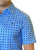 Starr Mens Short Sleeve Printed Polo Bright Blue Geo - SWPRTPSS2340