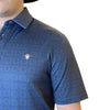 Starr Mens Short Sleeve Printed Polo Deep Blue Geo - SWPRTPSS2430