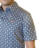 Starr Mens Short Sleeve Printed Polo Grey & White - SWPRTPSS2439