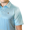 Starr Mens Short Sleeve Printed Polo Light Blue - SWPRTPSS875