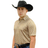 Starr Mens Short Sleeve Printed Polo Tan Geo - SWPRTPSS1679