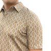 Starr Mens Short Sleeve Printed Polo Tan Geo - SWPRTPSS1679