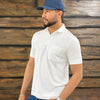 mens white polo