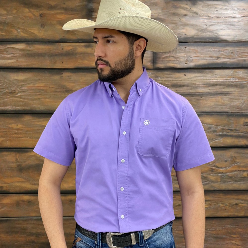 mens short sleeve western dress shirts Panhandle Men's Slim Fit Paisley Blue Snap Shirt TMN3S02474 style metal buttons. Mens Cowboy Cut Short Sleeve