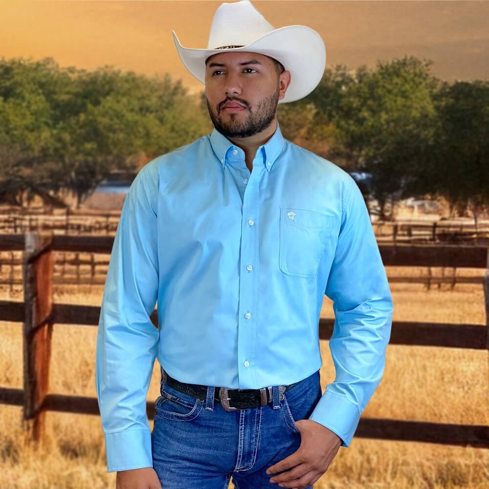 Starr Mens Solid Western Button Down Shirt