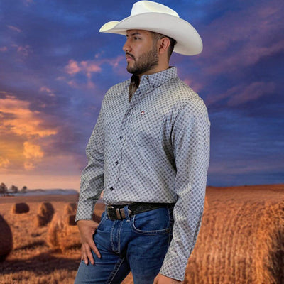 Starr Mens Western Button Down Long Sleeve Shirt