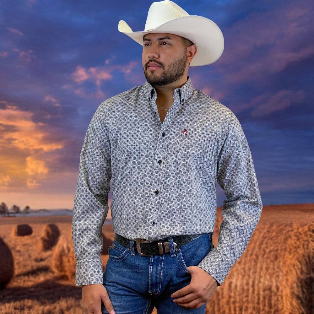 Starr Mens Western Button Down Long Sleeve Shirt