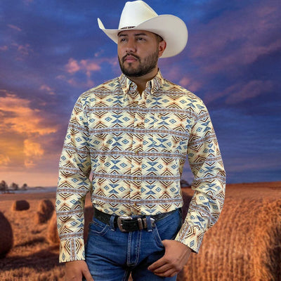 Starr Mens Western Button Down Long Sleeve Shirt