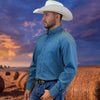 Starr Mens Western Long Sleeve Shirt Blue