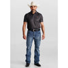 Starr Mens Western Printed Short Sleeve Polo Shirt Black/Blue - SWPRTPSS3521