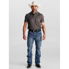 Starr Mens Western Printed Short Sleeve Polo Shirt Black - SWPRTPSS3520