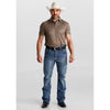 Starr Mens Western Printed Short Sleeve Polo Shirt Brown/Aztec - SWPRTPSS3247