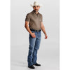 Starr Mens Western Printed Short Sleeve Polo Shirt Brown/Aztec - SWPRTPSS3247