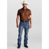 Starr Mens Western Printed Short Sleeve Polo Shirt Brown - SWPRTPSS3578